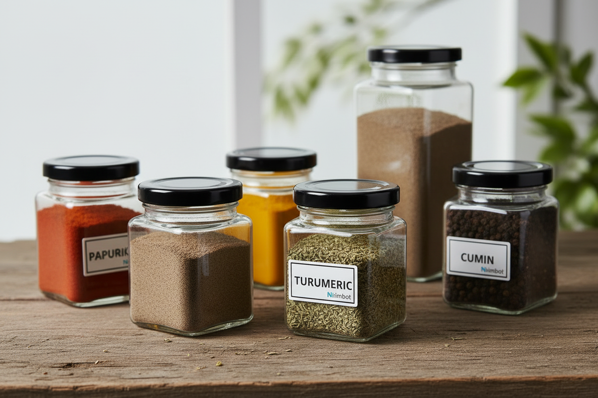 5 Spice Jars with Niimbot Labels