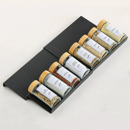 Adjustable 4-Tier Kitchen Spice Drawer Organizer Rack