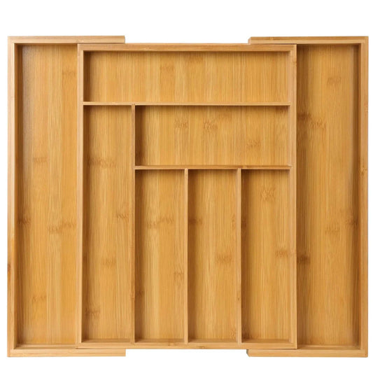 Expandable Bamboo Drawer Organizer for Cutlery Storage