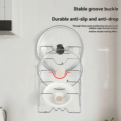 Wall Mounted Pot Lid Rack – 5-Tier Kitchen Organizer