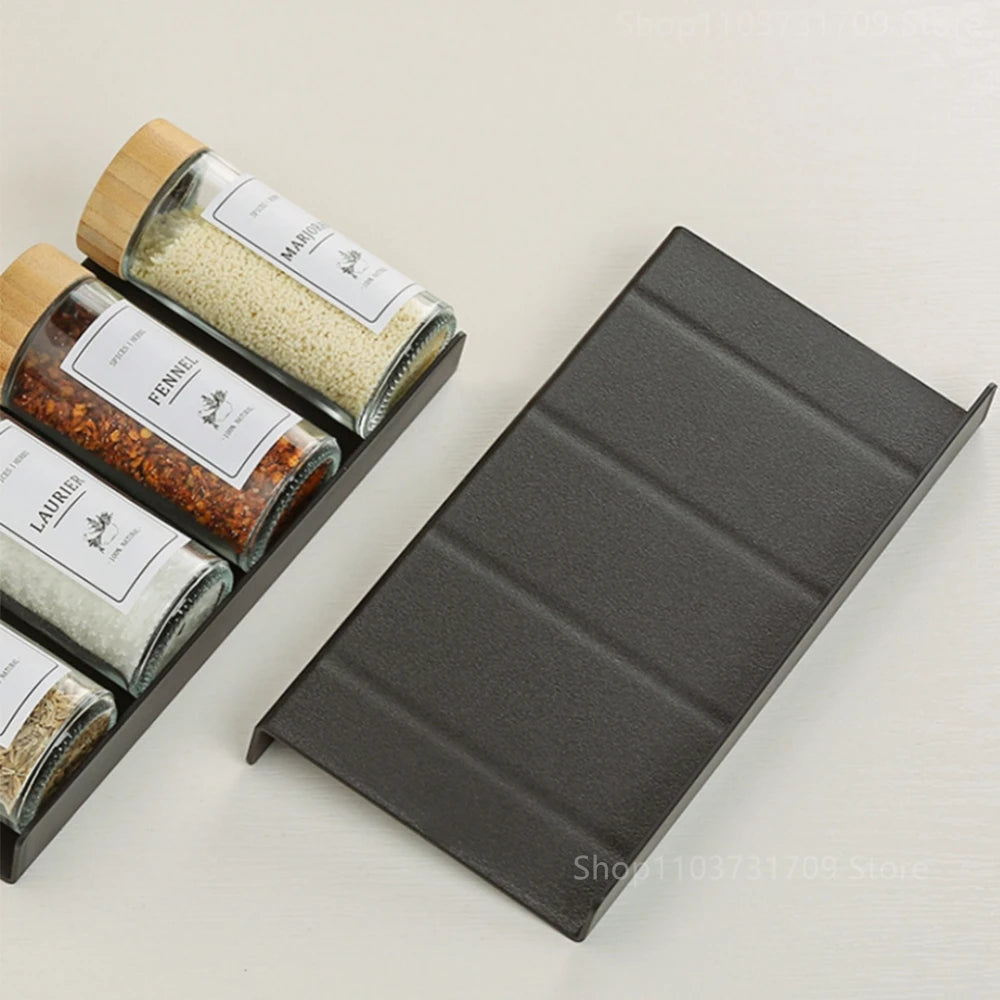 Adjustable 4-Tier Kitchen Spice Drawer Organizer Rack