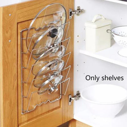 Wall Mounted Pot Lid Rack – 5-Tier Kitchen Organizer